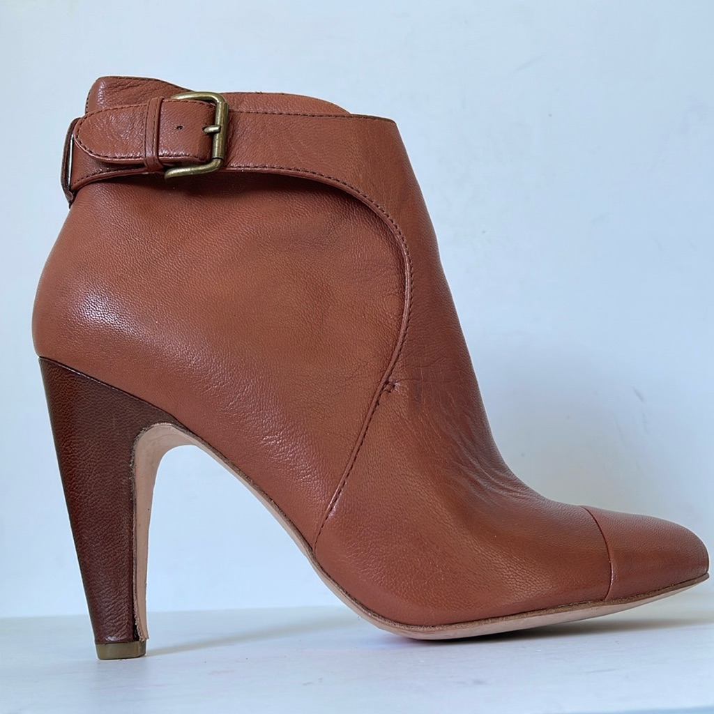 Plenty Tracy Reese Women Rosa Coconut Brown Designer Ankle Boots 39.5m 9.5m Nwob